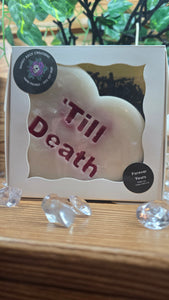 "TILL DEATH Bleeding Candy Heart Candle