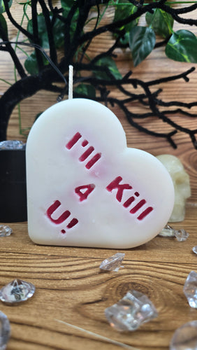 Bleeding Heart Candle dripping red wax – gothic handmade soy candle
